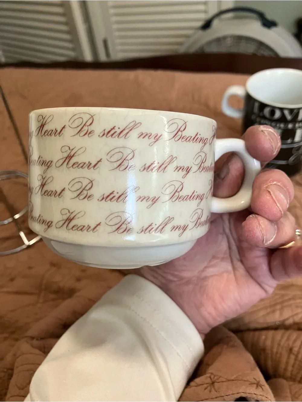 NWOT Pier 1 “ Inspirational Love “ Set of 4 Stackable Mugs